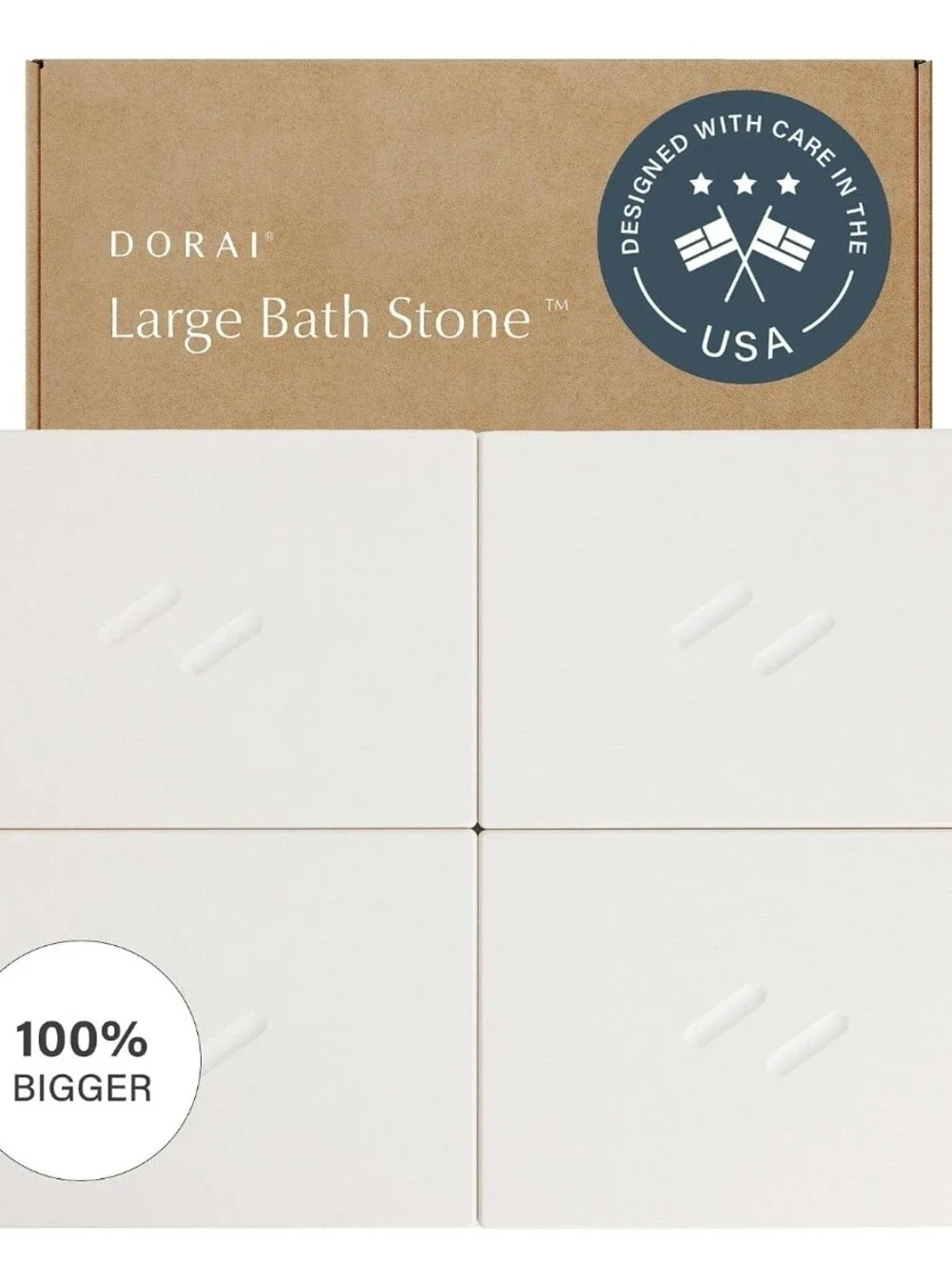 Dorai XL Home Stone Bath Mat - Premium Diatomaceous Earth Bath Floor Mats